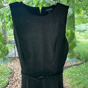 Lauren Ralph Lauren black shimmery dress with matching belt